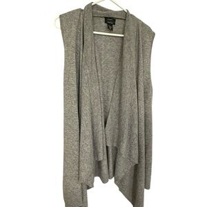 Halogen Cashmere Blend Gray Draped Cardigan M
